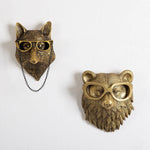 pendentif tête cerf doré résine décorative moderne fourrure chaîne accessoire mur fixations