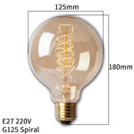ampoules filament transparentes spirales dorées vintage rétro salon tringles câbles noirs