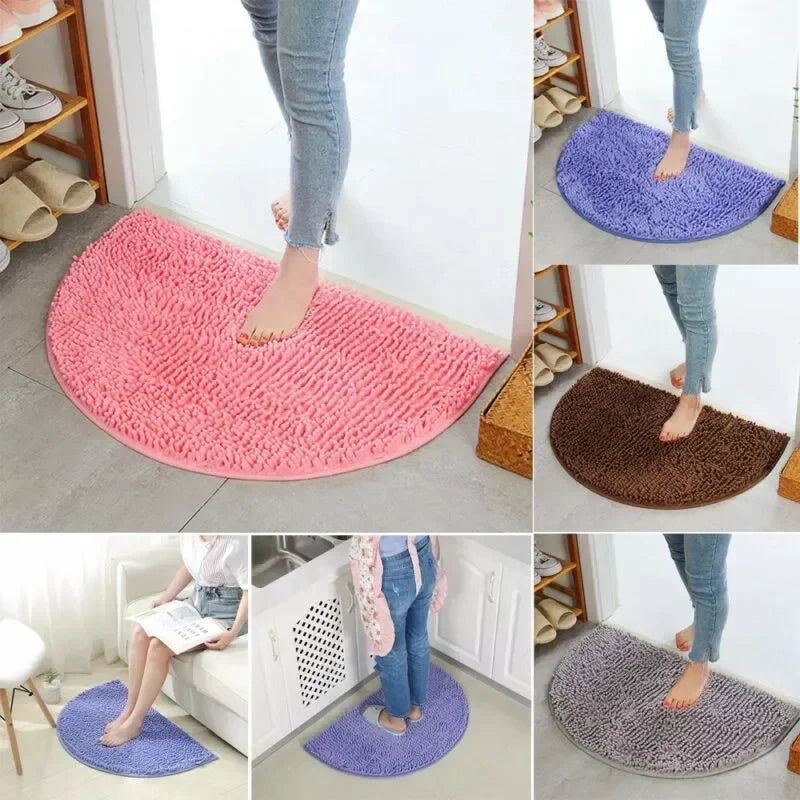tapis solide polyester antidérapant moderne rose violet marron gris clair salon chambre