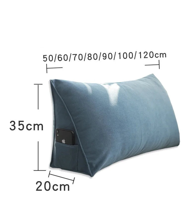 coussin triangle moderne laveable beige gris rose bleu incliné lit siège