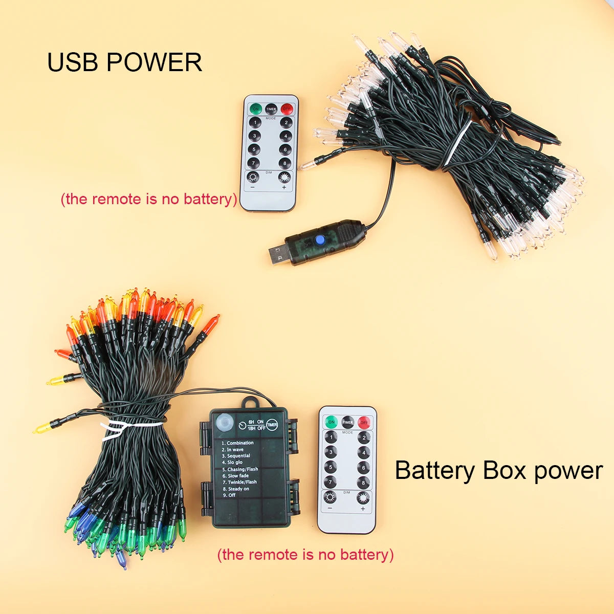 guirlande lumineuse multicolore led adhésive boite piles télécommande moderne noël événementsextérieur