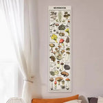 tapisserie vintage fleurs sauvages motif champignons multicolore deco murale salon entrée polyester rectangle