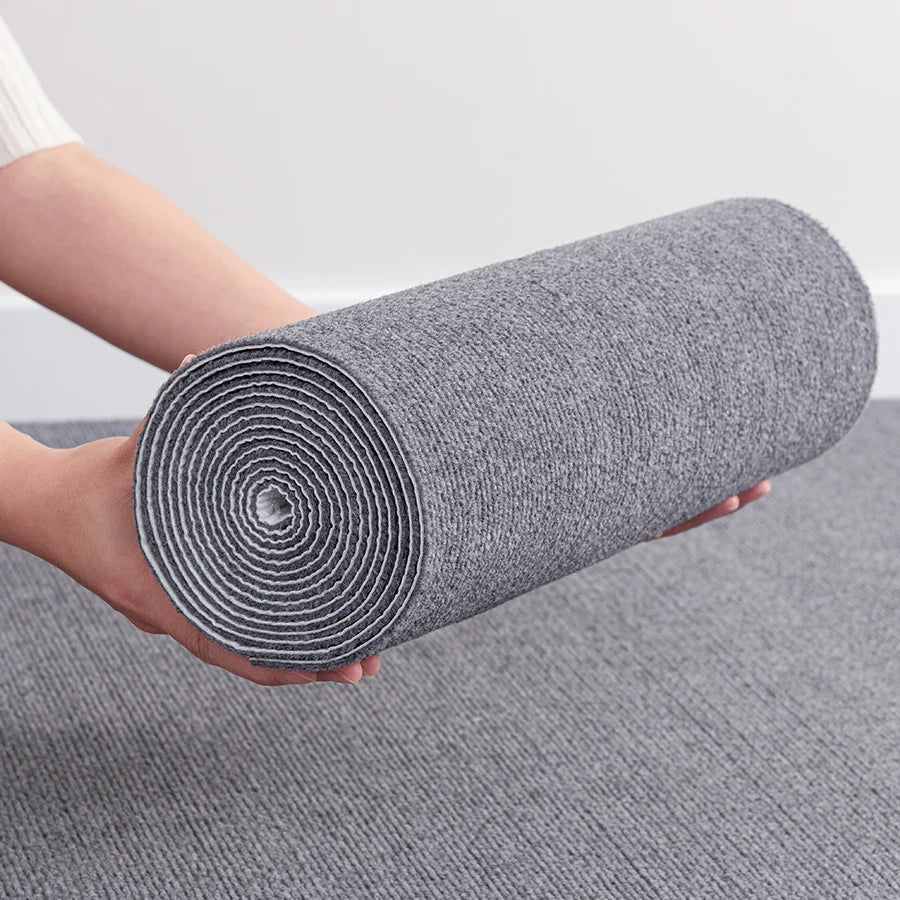 tapis vinyle gris rayé antidérapant moderne autoadhésif intérieur extérieur cuisine salon chambre