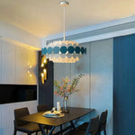 suspension lumineuse moderne blanc bleu vert orange circulaire géométrique opaque scandinave