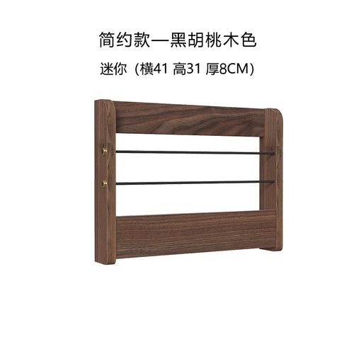 étagère murale bambou cachet routeur modem rangement câbles salon bois naturel