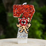 bougie chiffre rouge blanche paillettes figurine singe décoration anniversaire enfant festive stranger things