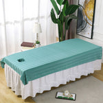 drap table massage uni imperméable marron blanc violet vert moderne spa relaxation face trous