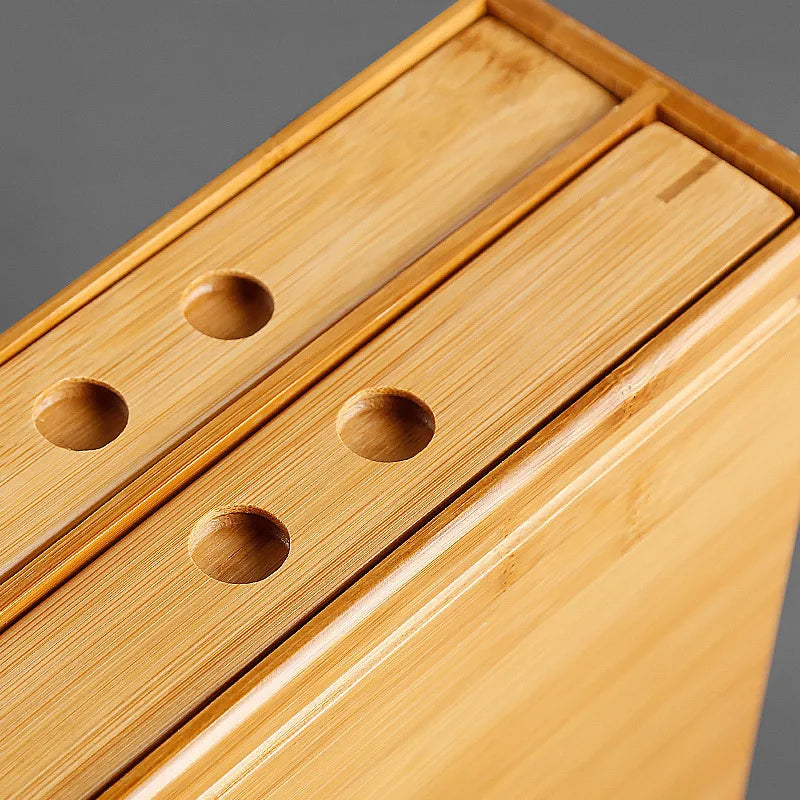 boîtes tiroirs bambou minimaliste rangement nourriture tiroirs imbricables stockage écologique naturel rustique