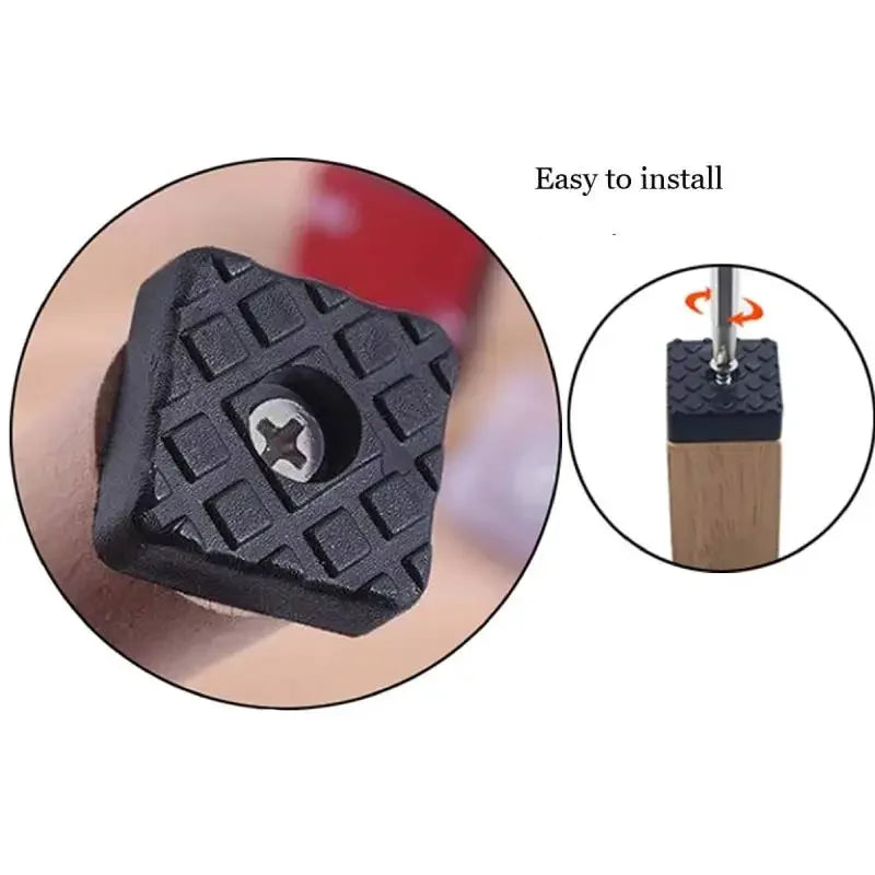 pieds meubles anti dérapants 12 pièces noirs vis texture carrés protection sol pratique robuste
