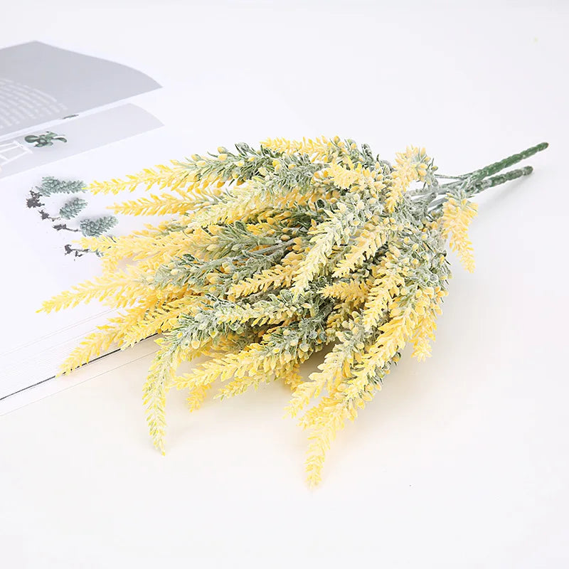 bouquet artificiel lavande violet vert clair decoration intérieure naturelle hiver romantique fleuri