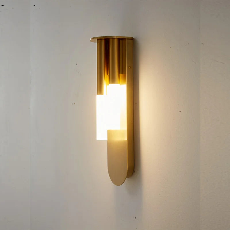 lampe murale moderne or texture lisse chambre coucher salle bain entrée étude aluminium warm