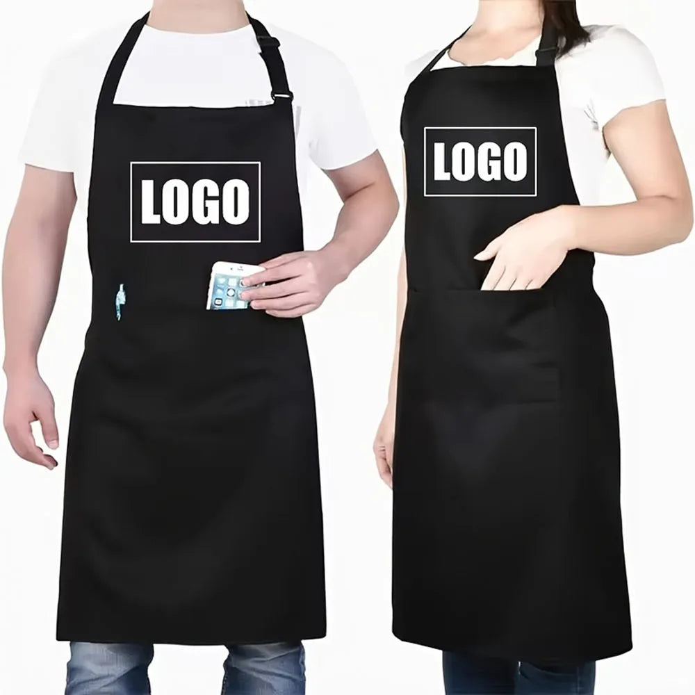 tablier noir uni élastiques poche classique cuisine restaurant opacité polyester