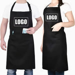 tablier noir uni élastiques poche classique cuisine restaurant opacité polyester