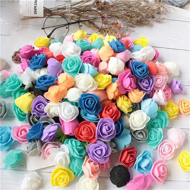 décoration mariage intérieur fleurs artificielles multicolores roses relief festive maison cadeaux anniversaire
