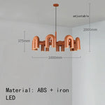 Suspension lumineuse moderne tubulaire contemporaine gris noir rouge ampoules intégrées