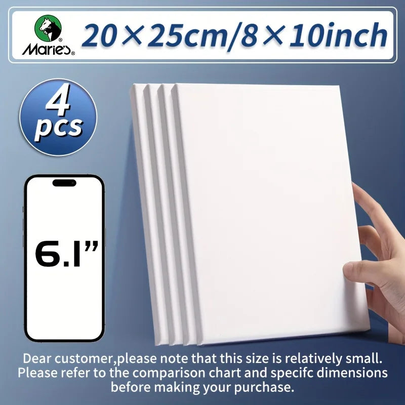 toiles peinture vierges blanc texturées classiques 20x25cm 8x10inch pack pièces
