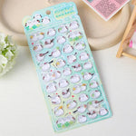 stickers pop seal oiseaux floraux nuages kawaii brillants adhésifs décoratifs enfants rose vert bleu