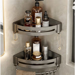 étagère salle bain gris moderne adhésif alliage aluminium poli unique niveau rangement góc