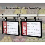 clips suspension fruits légumes noir pratique moderne supermarché affichage panneau présentoir signalement deux pièces