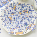 sticker kawaii mignon ours lapin coeur floral scrapbooking diy carte journal intime