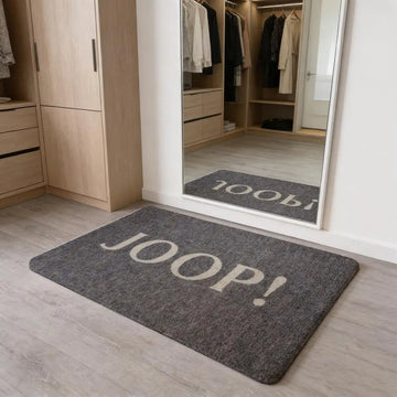 tapis sol intérieur moderne beige marron oiseau stylisé flanelle antidérapant absorbant lavable maison
