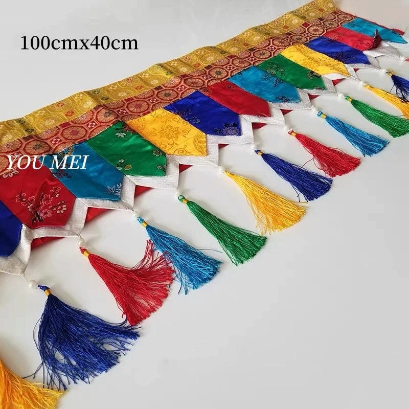 guirlande décorative ethnique fleurs motifs géométriques tissu opaque couleurs vives