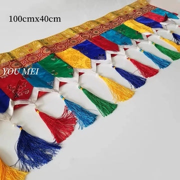 guirlande décorative ethnique fleurs motifs géométriques tissu opaque couleurs vives