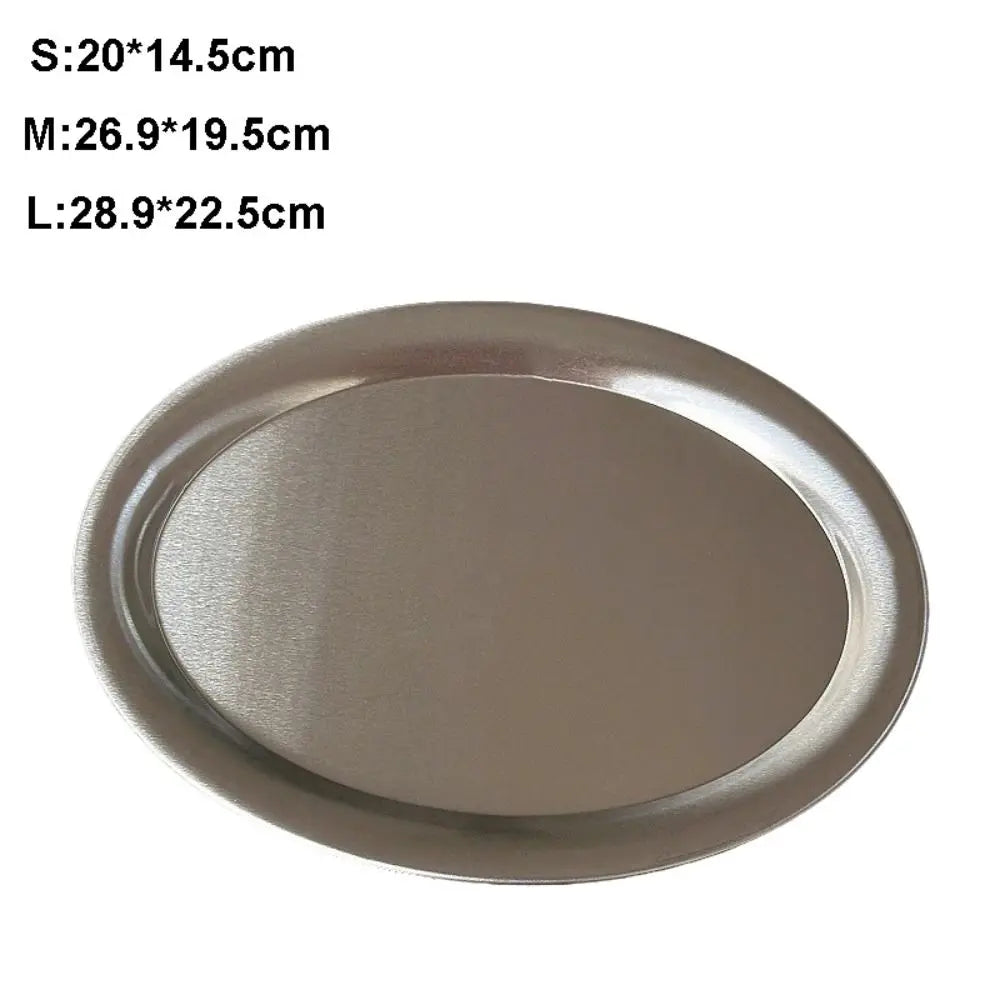 assiette ovale argentée moderne minimaliste lisse brossée rangement bijoux dîner
