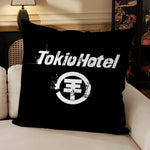 taie d'oreiller décorative noire motif groupe tokio coussin salon chambre moderne coton polyester