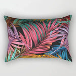 coussin rectangulaire décoratif motif feuilles tropicales fleurs papillons moderne chambre salon maison 30x50cm