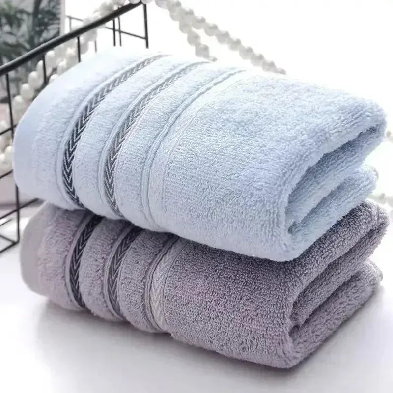serviette bain coton polyester rayures modernes gris bleu rose rapide absorption durable