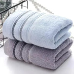 serviette bain coton polyester rayures modernes gris bleu rose rapide absorption durable