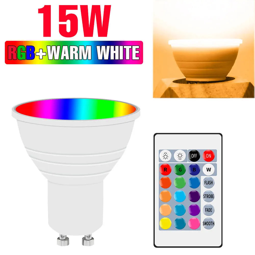 ampoules led rgb e14 e27 gu10 mr16 blanc transparent opaque moderne télécommande