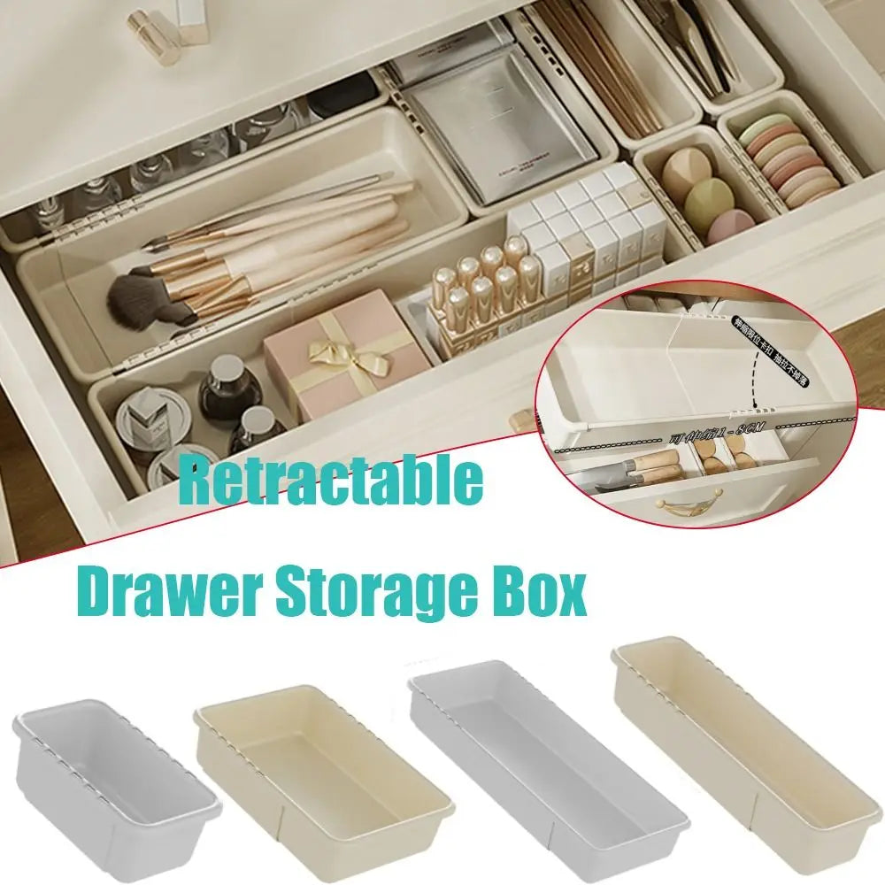 boîtes rangement tiroir moderne plastique beige clair plat lisse empilable petite taille grande conteneur