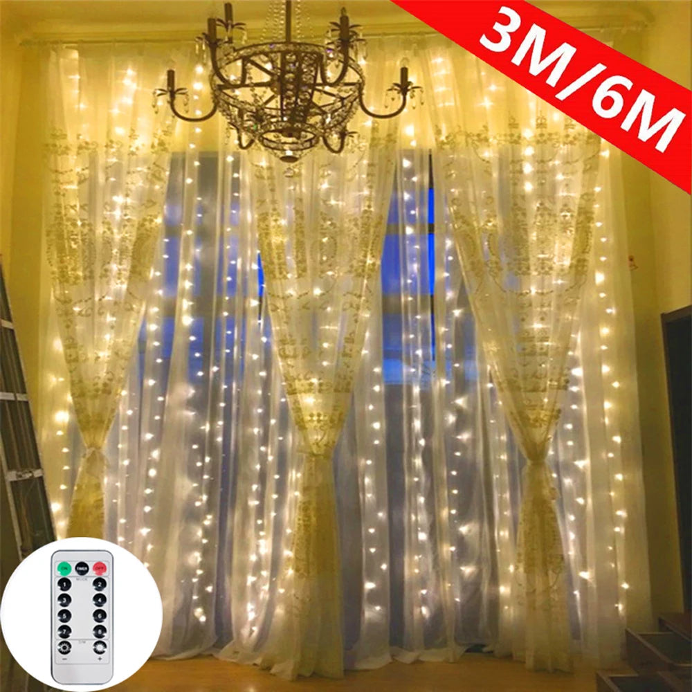 rideau lumineux led usb décoration intérieur extérieur fête mariage Noël blanc rose bleu télécommande