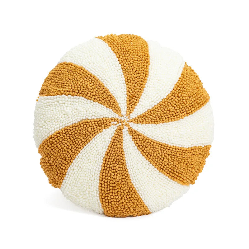 coussin blanc motif flocon doré texture épaisse décoratif noël fixations