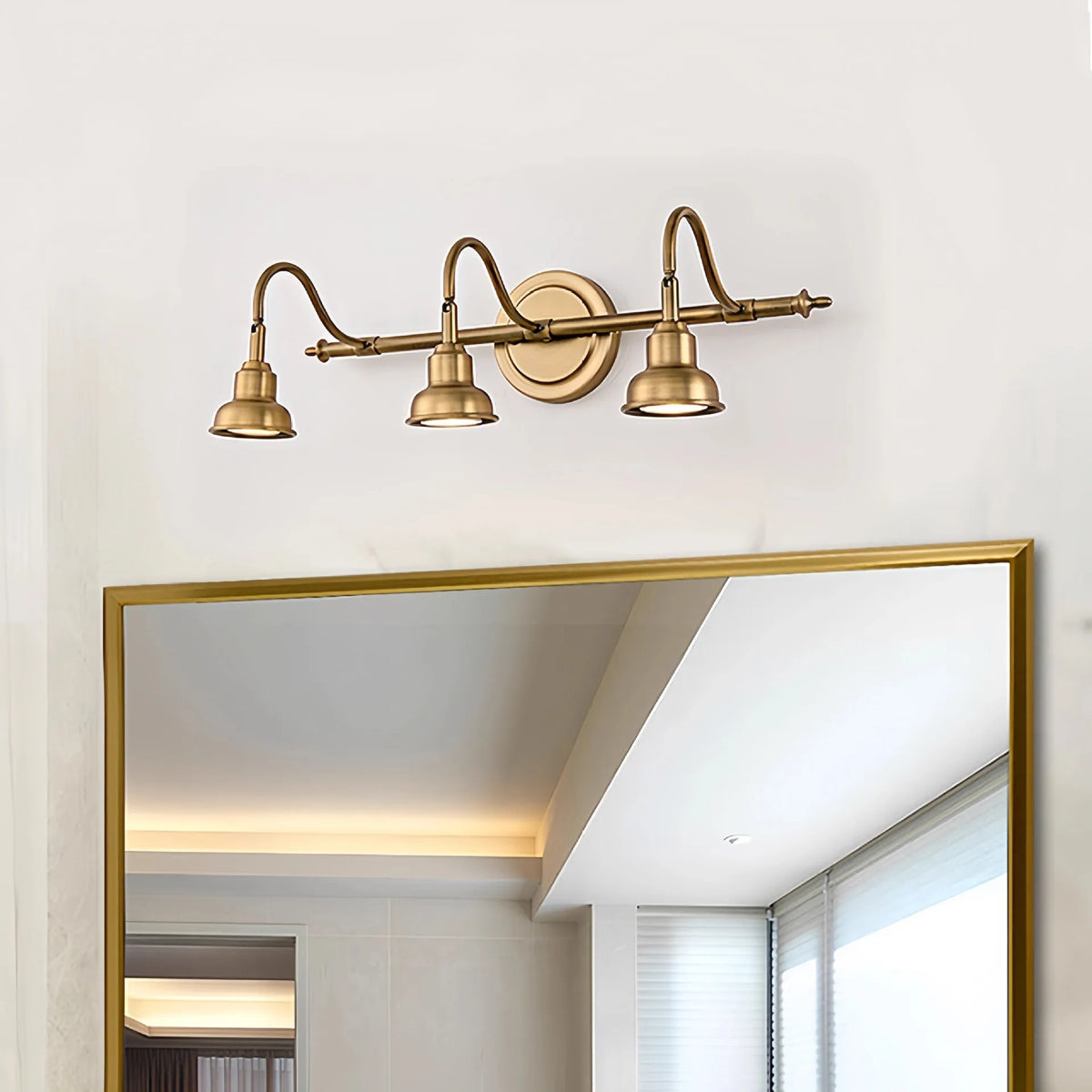 lampe murale led dorée moderne têtes éclairage salle bain coiffeuse réglable fixée mur