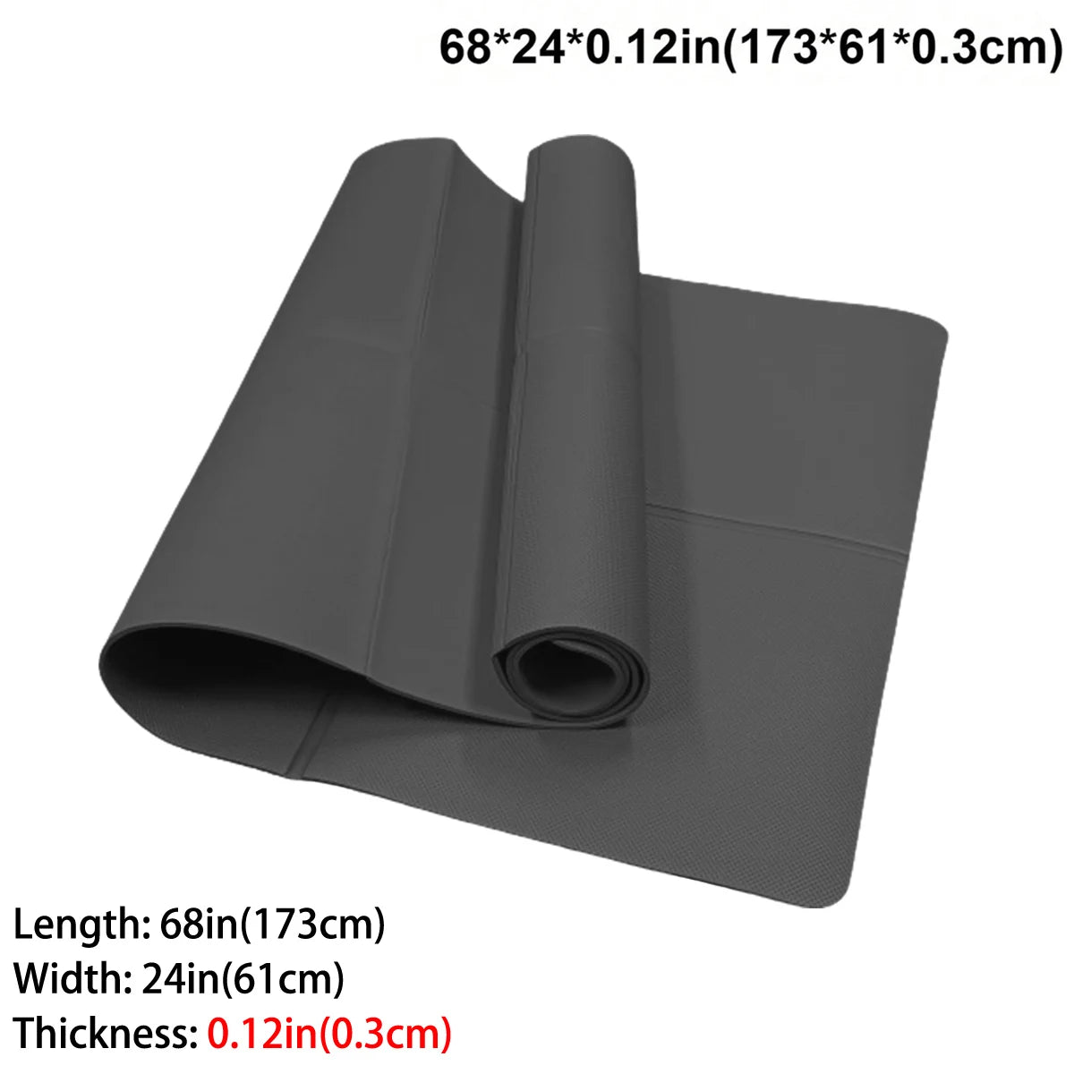 tapis yoga noir épais 4mm fitness yoga pilates portable serviette incluse moderne