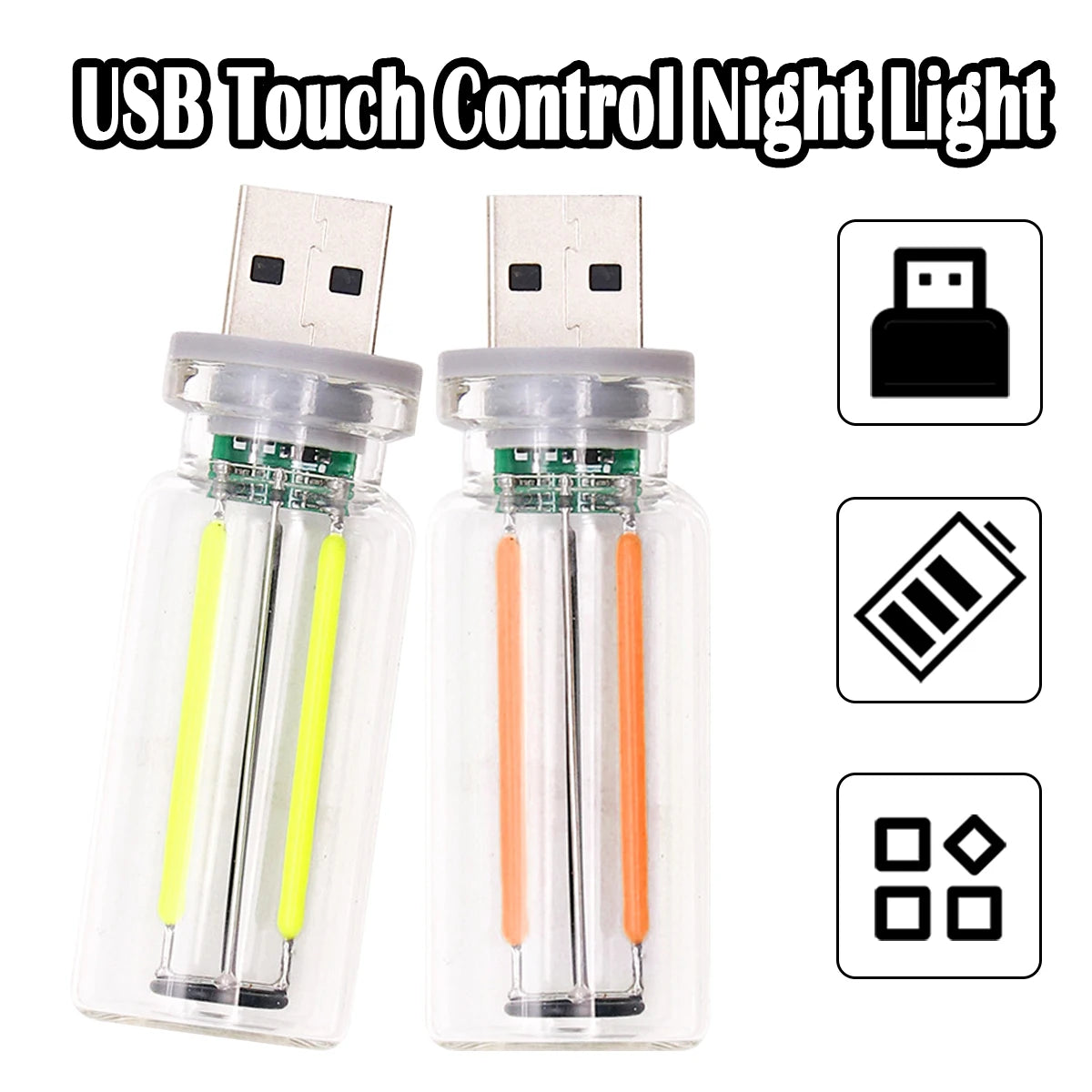 veilleuse usb led moderne nuit chambre adhésive couleurs transparentes blanc chaud 360degagement
