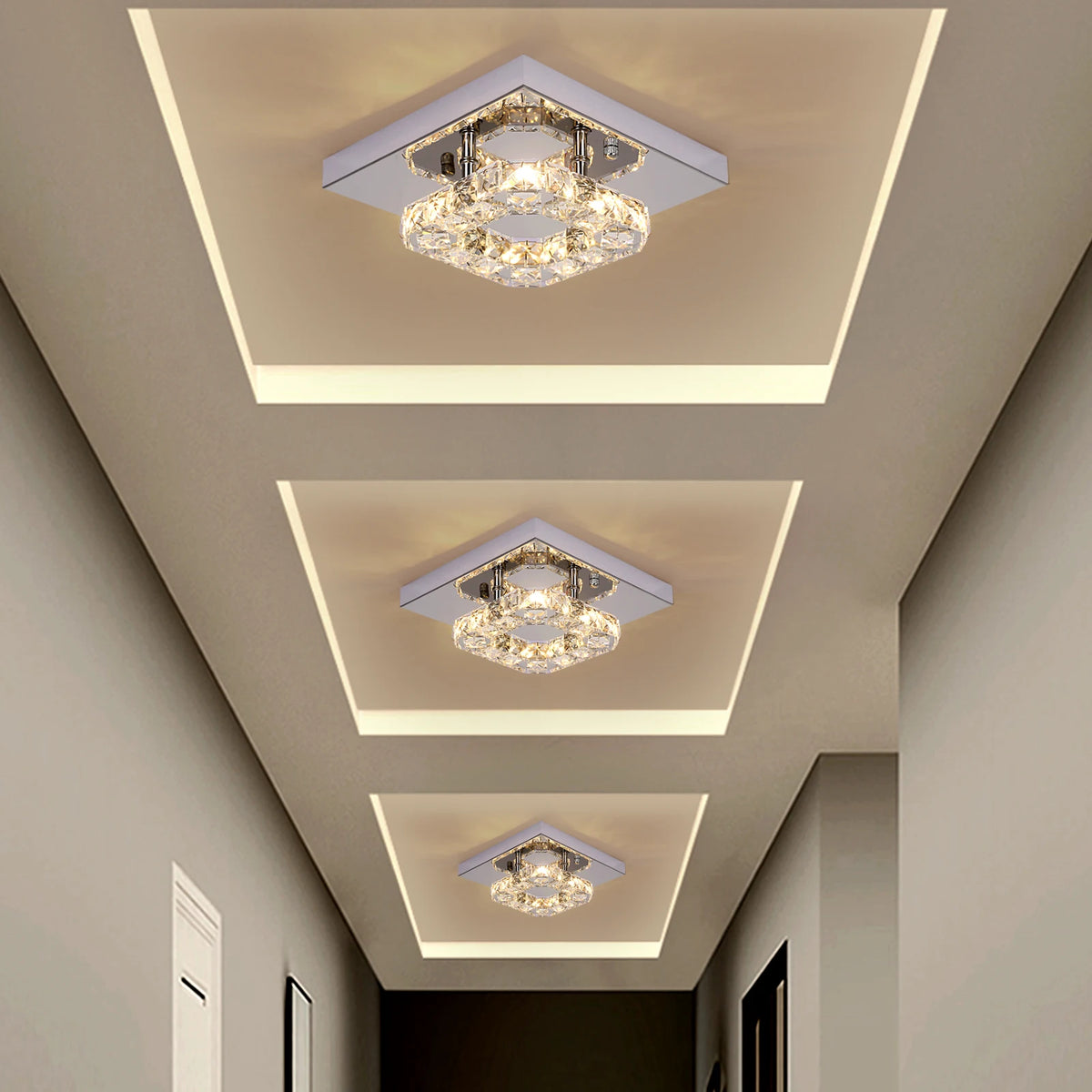 lampe suspendue cristal moderne élégant luminaire led transparent salon chambre salon luxe
