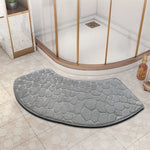 tapis bain microfibre gris bleu marine texture cailloux moderne adhésif absorbant lavage machine rapide