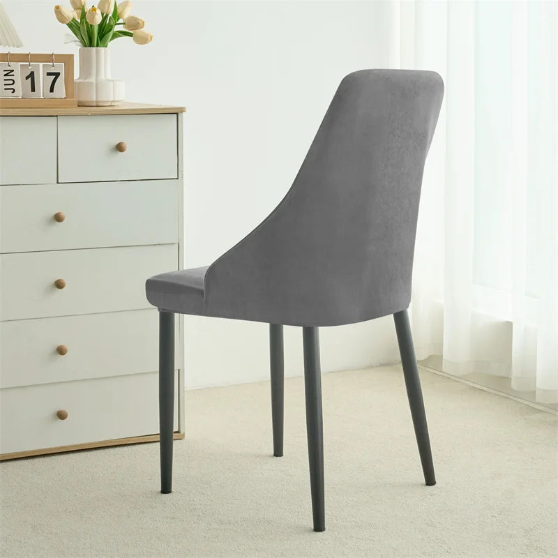 housse chaise velours gris moderne anti poussière couvrante restaurant mariage