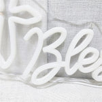 décoration lumineuse god bless sign neon blanc moderne religieux chambre coucher