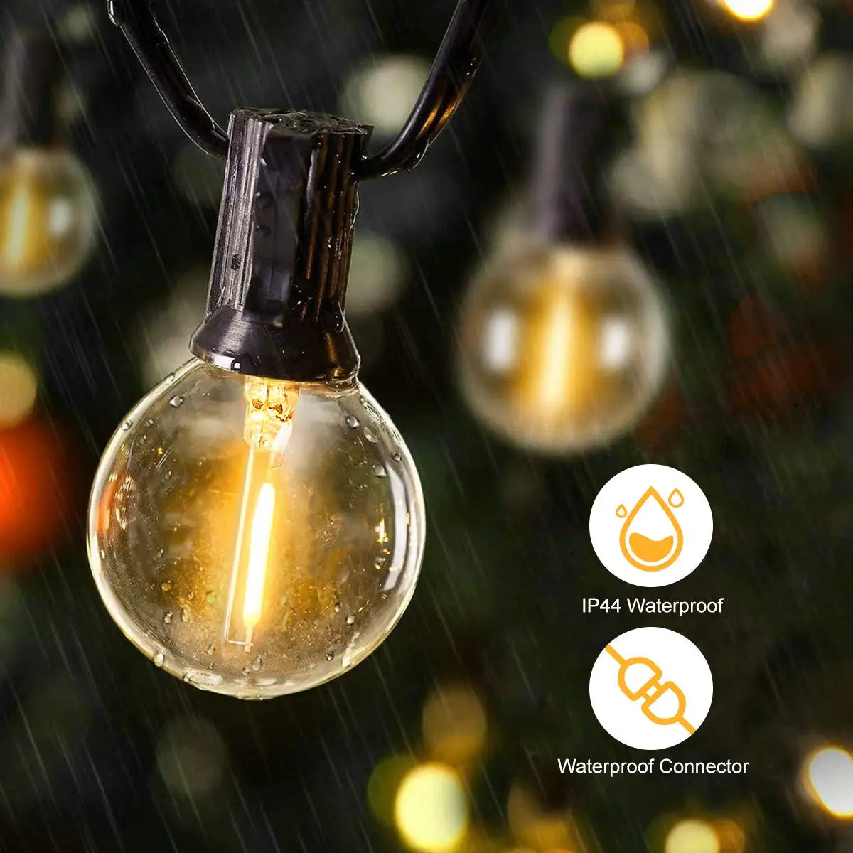 guirlande lumineuse led globes transparents vintage 100cm 250cm 500cm patio extérieur