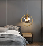 suspension or transparent moderne lampe pendentif verre boule chambre salon étude hall