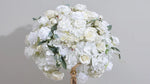 décoration mariage bouquet fleurs artificielles roses hortensias classique intérieur 60cm blanc violet