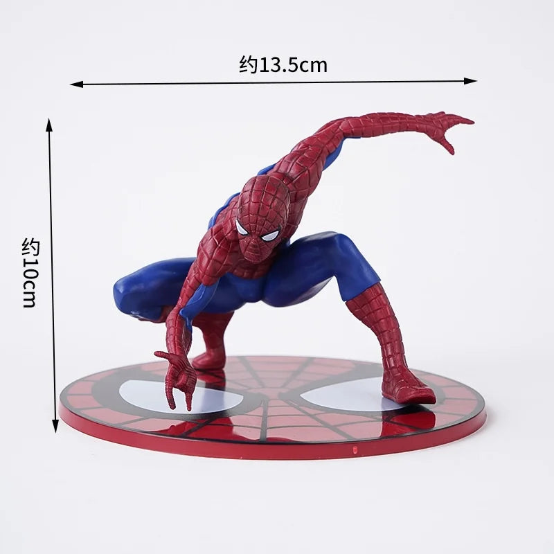 figurines spider man rouge bleu noir costume original anniversaire enfant dessin animé six petites