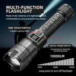 torche led rechargeable 2000lm anti choc affichage numerique lumiere intense campingurgence