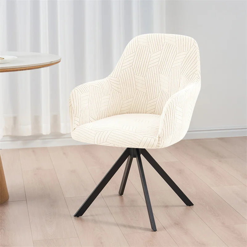 housse chaise gris rayures moderne élastique poignées salle manger mariage banquette cuisine
