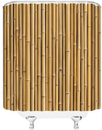 rideau douche polyester motif bambou naturel opacité tapis toilette beige clair vert clair 70x70cm